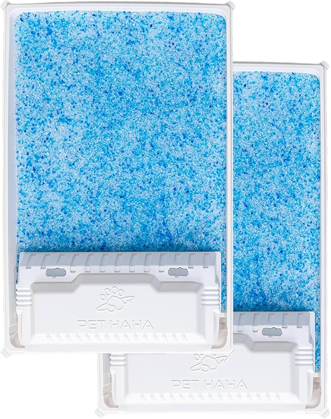 Crystal Cat Litter and Disposable Litter Trays 2 Sets Compatible with Petsafe Scoop-Free Classic/Legacy/Smart Litter Boxes, Triple Leak Proof Design, Excellent OdorControl, One-Hand Disposing.