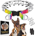 PetJett Prong Collar for Dogs Training Collar Adjustable Choke Collar for Dog Quick Release Pinch Collar for Dog for Small Medium Large Dogs No Pull Walking Tool - Stainless Steel Metal Choker Chain