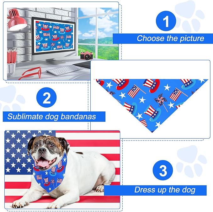 Abbylike 20 Pcs Sublimation Blank Dog Bandanas Plain Bandanas for Dogs Heat Transfer Triangle Bibs DIY for Puppy Cat Pets Birthday Costume Accessories Party Decoration (Blue,Small)