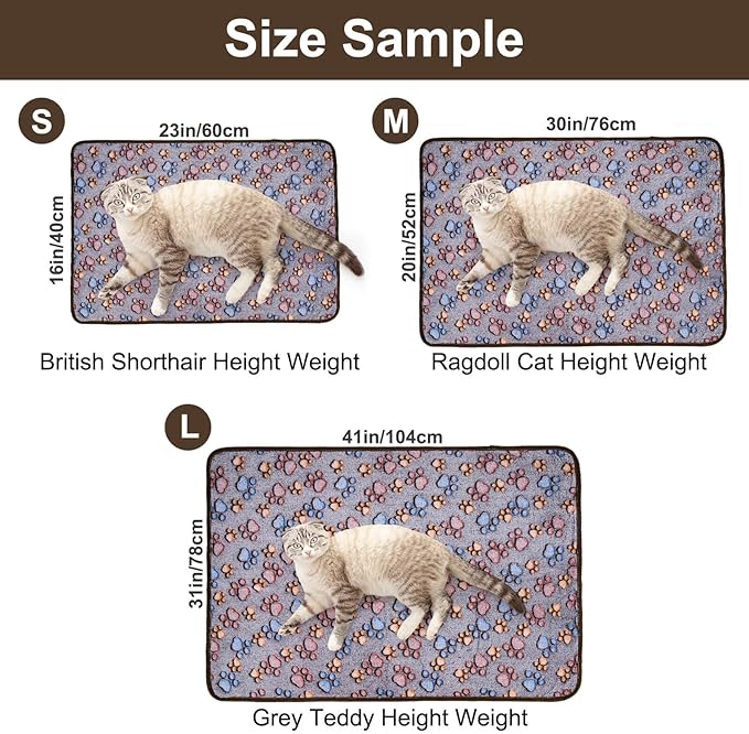 Dono 1 Pack 3 Pink Dog Blankets for Small Dogs, Soft Fluffy Paw Print Pattern Fleece Pet Blanket Warm Sleep Mat, Puppy Kitten Blanket Doggy Mat for Small Dogs Girl -23 * 16in