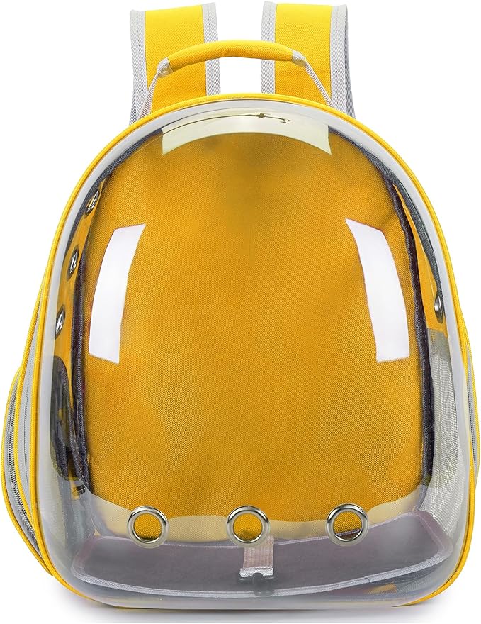Cat Bubble Backpack Carrier for Small Medium Dogs Cats Carrying Bag, Airline Approved Pet Travel Carrying Bag Dog Hiking Walking Outdoor Backpack (Yellow)