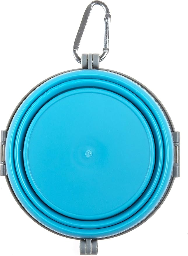 Loving Pets Bella Roma Collapsible Dog Bowls - Silicone Dog Bowls, Foldable Bowl, Puppy Essentials & Hiking Pet Supplies Great for Home & Travel (Blue, Small)