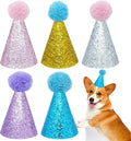 PET SHOW 5 Pack Small Dog Birthday Hats Party Hats for Medium Dogs Cats Adjustable Holiday Hats Headband Hats Pet Grooming Costume Accessories