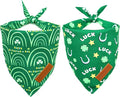 Realeaf St. Patrick's Day Dog Bandanas 2 Pack, Reversible Green Dog Scarf for Boy and Girl, Premium Durable Fabric, Holiday Bandana for Small and Medium Dogs Cats Pets (Small)