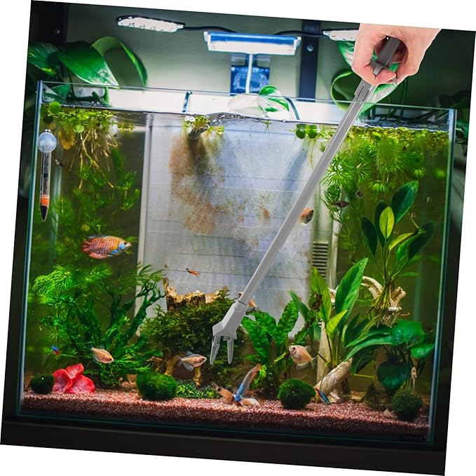 IMIKEYA Long Aquarium Tongs - 20 Inch Plastic Tweezers for Easy Plant Maintenance and Fish Feeding - Ideal Aquarium Grabber Tool for Freshwater and Saltwater Tanks