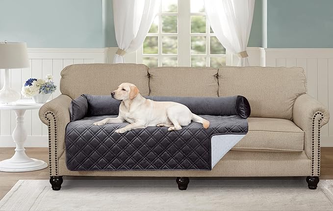 Brilliant Sunshine Premium Calming Dog Bed Mat, Silky Velvet, Removable Washable Cover, Cushion Protector and Couch Covers for Dogs, Pets, Cats, Extra Large, Grey