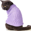Stretchy Cat Sweater - 17 Colors & 6 Sizes | Snug Winter-Ready Knit for Boy/Girl Cats & Kittens(Purple, Medium)