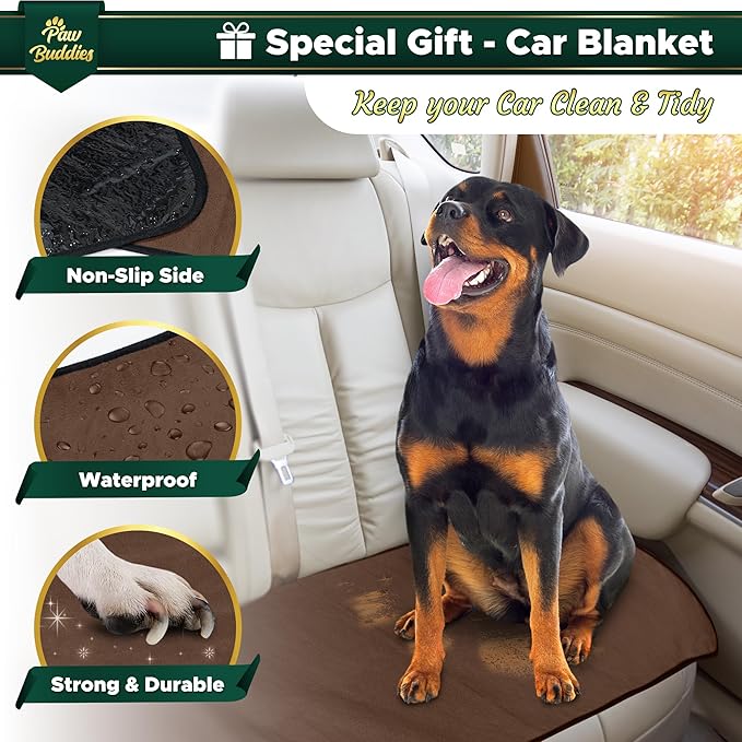 Paw Buddies Waterproof Blanket 80"x90" – Reversible Microfleece Throw for Couples, Pets & Family – Leakproof, Machine Washable Bed & Sofa Protector for Home or Travel
