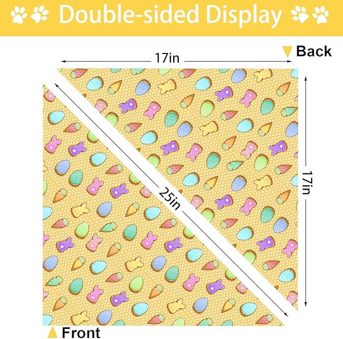 Easter Dog Bandana, 2 Pack Adjustable Holiday Party Pets Rabbit Easter Egg Bandana Triangle Bibs Cat Scarf Set