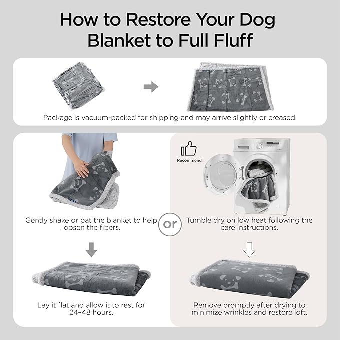 Bedsure Waterproof Dog Blankets for Large Dogs - Soft Print Sherpa Fleece Pet Cat Blanket Washable for Couch Protection, Cozy Plush Reversible Throw Furniture Protector, 40"X50", Smokey Grey