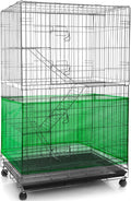 Shappy Large Bird Cage Seed Catcher,Bird Cage Cover Net Skirt Guard,Adjustable Soft Airy Mesh Net for Parrot Parakeet Macaw(118 x 15 Inch/ 300 x 37 cm,Green)