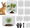30Pcs Plant Protector from Animals,10 Pack 12'' x 12'' Wire Plant Protectors for Garden, Heavy Duty Plant Cages to Keep Animals Out, Wire Mesh for Plant Protection with Zip Ties & Stakes