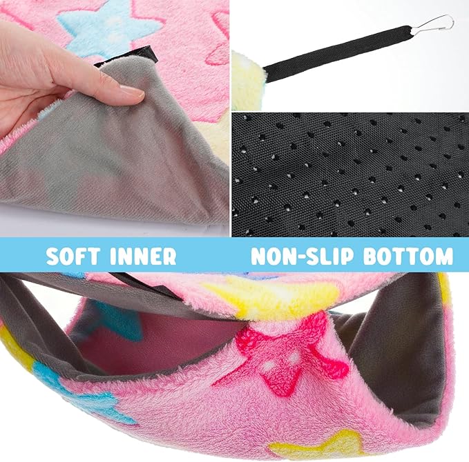 Sadnyy 8 Pcs Velvet Ferret Hammock Washable Rat Hides Guinea Pig Cage Accessories Pet Hideout Tunnel Cave Ferret Bed Toys for Chinchilla Hamster Sugar Glider Squirrel Hide Play and Sleep