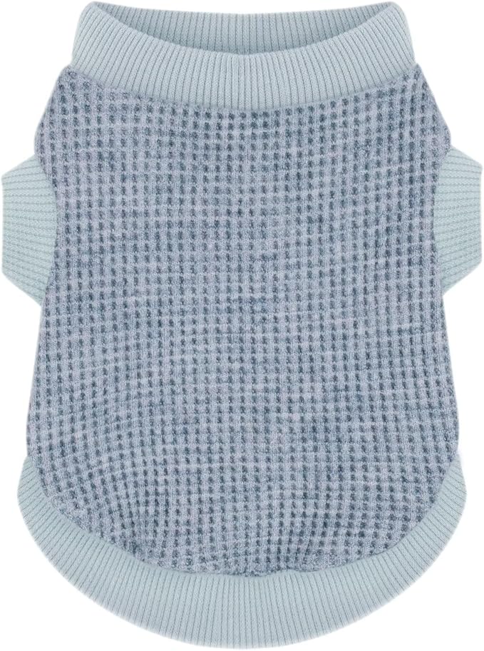 Cozy and Functional Dog Shirts for Small Puppies: Stretchable Blue Attire with Easy-On Design, Ideal for Chihuahuas and Yorkies - Enhance Comfort and Playfulness on Chill Days Large