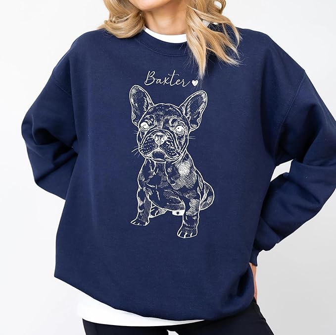Custom Pet Sweatshirts with Photo and Name, Personalized Dog Sweatshirt, Gifts for Dog Mom, Dad