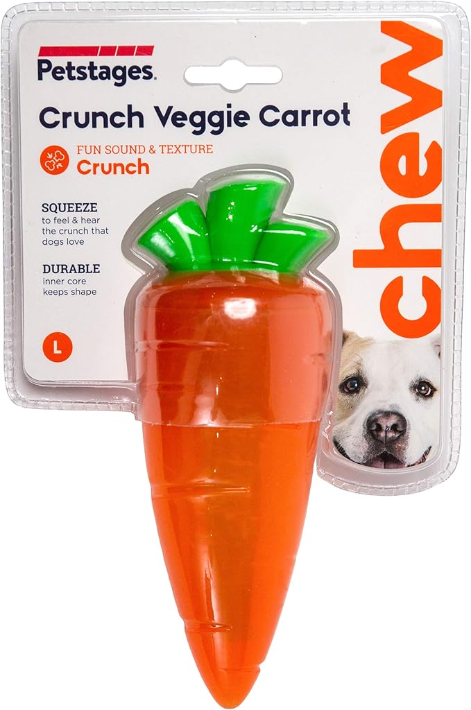 Petstages Crunch Veggies Carrot Dog Chew Toy, Large