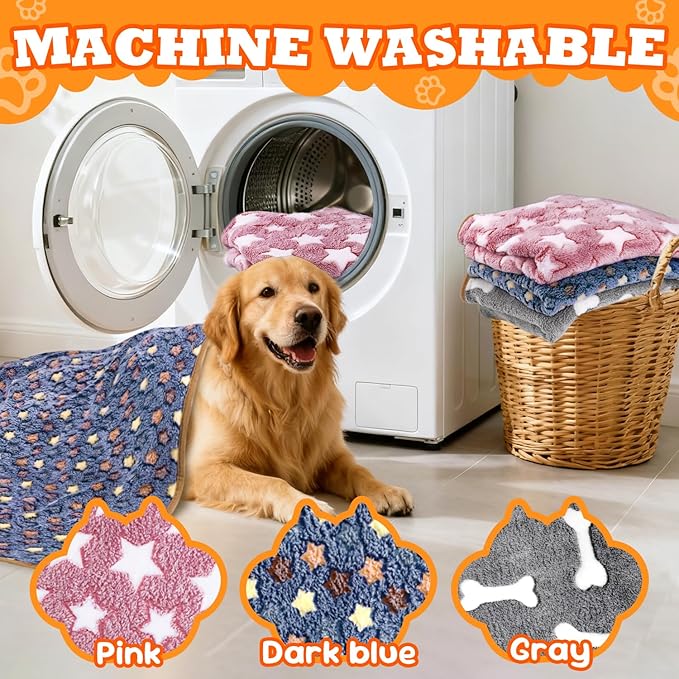 3 Pcs Dog Blanket Super Soft Pet Puppy Blankets Calming Dog Blankets for Small, Medium Large Dogs Warm Sleep Mat Washable Dog Blanket for Puppy Cat (42"×30")