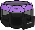 Love's cabin Pet Puppy Dog Playpen, Large Dog Tent Crates Cage Indoor/Outdoor, Portable Playpen for Cat, Foldable Pop Up Dog Kennel Playpen with Carring Case, Removable Zipper Top, Purple