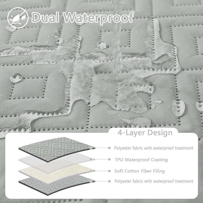 hyha Waterproof Dog Blanket, Soft Dog Bed Cover Pet Blankets, Waterproof Sofa Couch Cover for Dogs Washable, Reversible Pet Couch Covers for Sofa Furniture (68x82 Inch, Grey/Grey)
