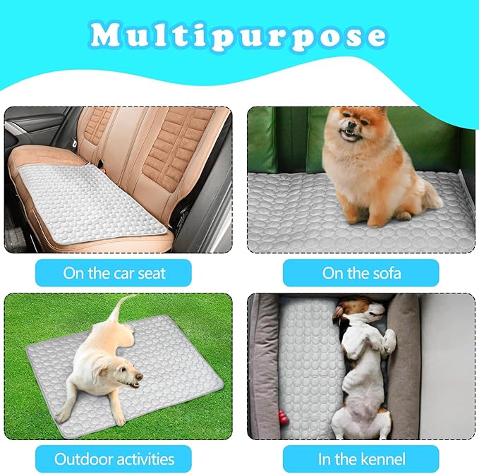 Dog Cooling Mat for Dogs, Pet Cooling Pad Bed for Dog Easy Washable for All Types of Pets and Perfect for Both Indoor and Outdoor Use, Including Car Seats 59" x 40"