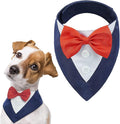 FUAMEY Dog Tuxedo for Large Dogs,Dog Formal Suit Dogs Attire Pet Bow Tie Puppy Party Costumes Cat Tux Outfits Pets Bandana Cosplay Adjustable Bowties Wedding Birthday Valentines Blue L