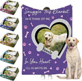 Personalized Paw Print Dog Blanket with Pet Name Face-Custom Puppy Blankets with Picture for Dogs-Customized Dog Memorial Throw Fleece Blanket-Loss of Pets Supplies Sympathy Gift for Bed Sofa Travel