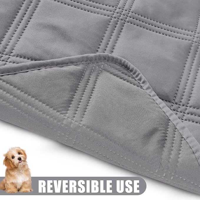 Smiry Waterproof Dog Bed Cover Blanket 40x70, Soft Reversible Pet Blanket, Washable Leakproof Cats Dogs Couch Cover for Sofa, Couch, Furniture, Grey/Grey