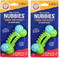 Arm & Hammer for Pets Nubbies Duality Bone Dental Dog Toy - Best Dog Chew Toy for Moderate Chewers - Helps Reduce Plaque & Tartar- Green Apple Flavor, Baking Soda Enhanced - 2 Pack