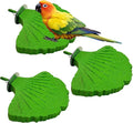 3 Pcs Parrot Perch Resin Bird Beak Grinding Stone Leaf Shape Perch Stand Foot Clawing Trimmer Bird Cage Accessories for Cockatiels Conures Budgies Lovebirds (Green)