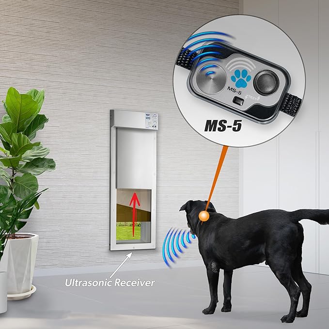 High Tech Pet MS-5 Automatic Pet Door Collar, Genuine Brand Dog Collar for Power Pet Doors - Water Proof, Battery Included - MS-5