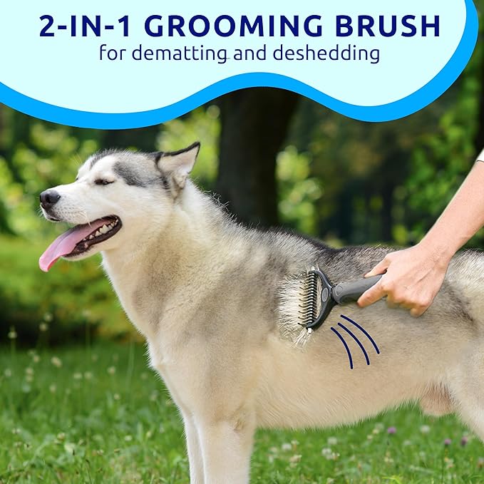Pat Your Pet Deshedding Dog Brush For Shedding – Cat Brushes For Indoor Cats, Double-Sided Cat Brush Deshedding & Grooming Tool For Long Haired And Short Haired Dogs, Skin-Friendly