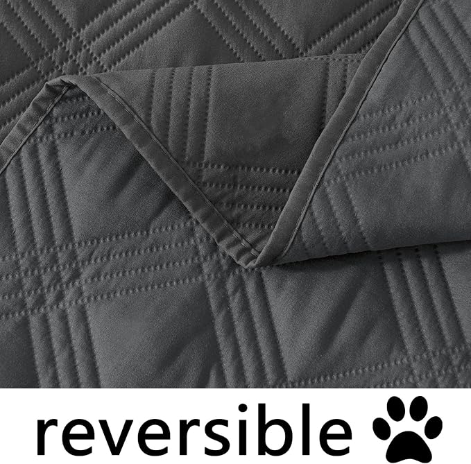 hyha Waterproof Dog Blanket, Reversible Pet Bed Blanket, Soft Sofa Couch Cover for Dogs Washable, Waterproof Pet Couch Covers for Sofa Puppy Cats Furniture Protector(30"x70", Dark Grey/Dark Grey)