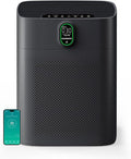 MORENTO Air Purifier for home Large Rooms up to 1076 ft2, Wi-Fi and Alexa compatible, PM2.5 Air Quality Display, Auto Mode, HEPA Filter Removes Dust, Pollen, Smoke 1 Pack +2 Pack Filters(Black)