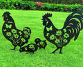 Metal Chicken Garden Decor for Outside, 4 Pcs Metal Chicken Yard Art, Decorative Garden Stakes Chicken Gifts for Chicken Lovers Woman/Man, Patio/Lawn Outdoor Chicken Decor, Chicken Garden Art