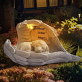 Pet Dog Solar Garden Memorial Statue – Outdoor Resin Angel Puppy with Solar Light, Guardian Angel Dog Memorial Gift for Patio, Lawn, Yard, or Garden Christmas Decor