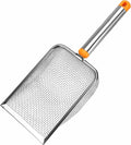 Cat Litter Scoop Stainless Steel Mesh Scooper with Long Handle, Deep Shovel Non-Stick Coated Metal for Box Kitten Pooper Lifter, Regular Scoop, Sifting Poop, Non-Slip Grip, Easy Clean, Hole: 2.8mm