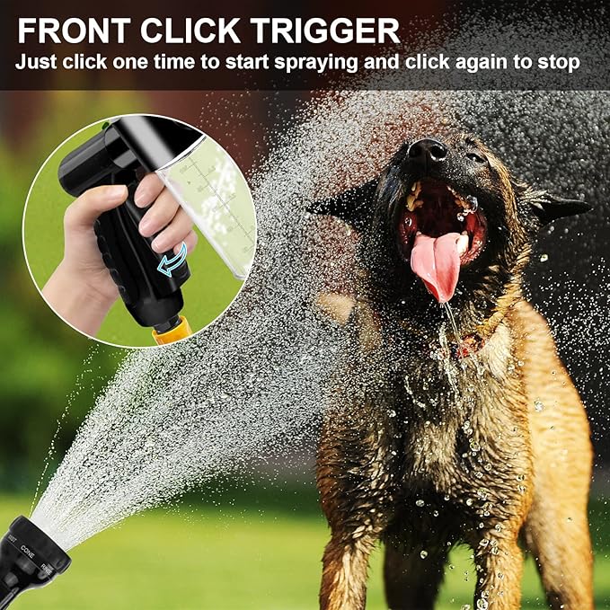 BOBOKA Pup Pony Jet 7-Piece Pet Bathing Tool Set - Blue Globe Valve Rubber Body - Threaded Inlet, G Connector Outlet - 3/4 Inch - Pet Shower, Car Wash, Plant Watering