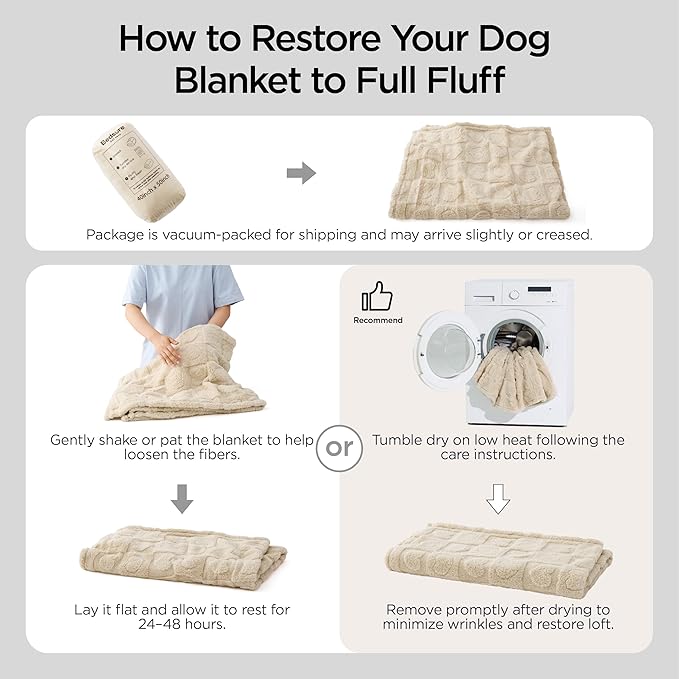 Bedsure Dog Blankets for Medium Dogs Washable - Fluffy Fuzzy Puppy Cat Blanket with Premium 300GSM Coral Fleece Soft for Pet Kitten Doggy, White, 30x40IN