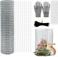 CIEOVO Wire Plant Protector from Animals, Metal Mesh Plant Cage Covers Rustproof Wire Plant Cages 30 U-Stakes and 100 Ties for Plants Keeping Bunnies Chicken Squirrels Birds Chicken Duck Out