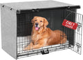 Dog Crate Cover - Double Door Waterproof Pet Kennel Cover, Durable 600D Polyester Protective Cage Cover for 42 Inch Dog Crate - Grey