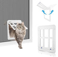 PETLESO Small Pet Door for Screen & Sliding Doors - 8.3" x 10.3" Magnetic Flap Auto Closing with Lockable Insert, Ideal for Cats and Small Dogs, White