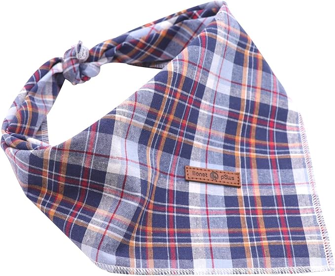 Lionet Paws Dog Bandana Washable Cotton Handkerchief Scarf Triangle Bandana for Small Medium Large Dogs