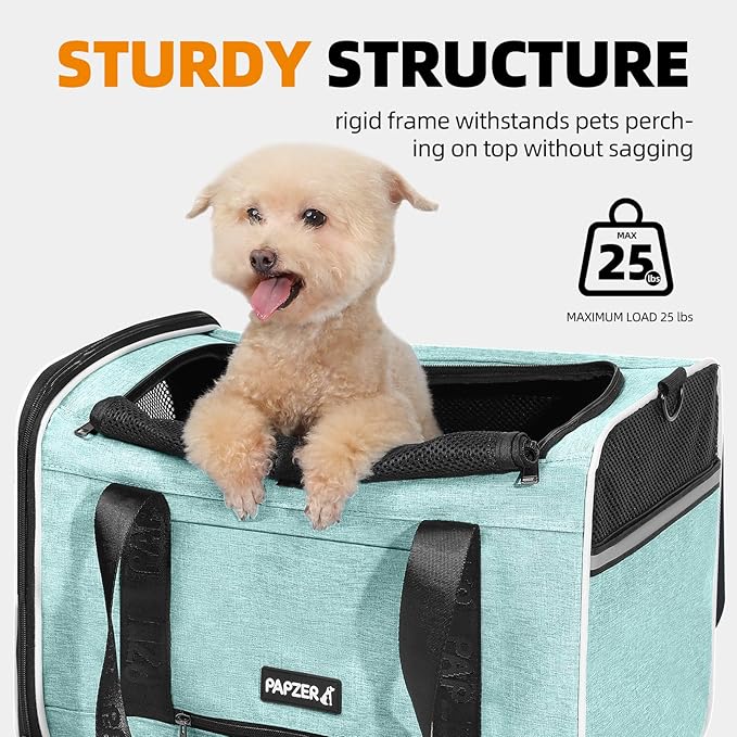 Top Loading Medium Pet Carrier with Privacy Window for Anxiety Cat, Soft-Sided Small Kitten Travel Crate Vet Friendly, Little Dog Bunny Kennel Carry Bag Suitcase, 18x11x11 Teal