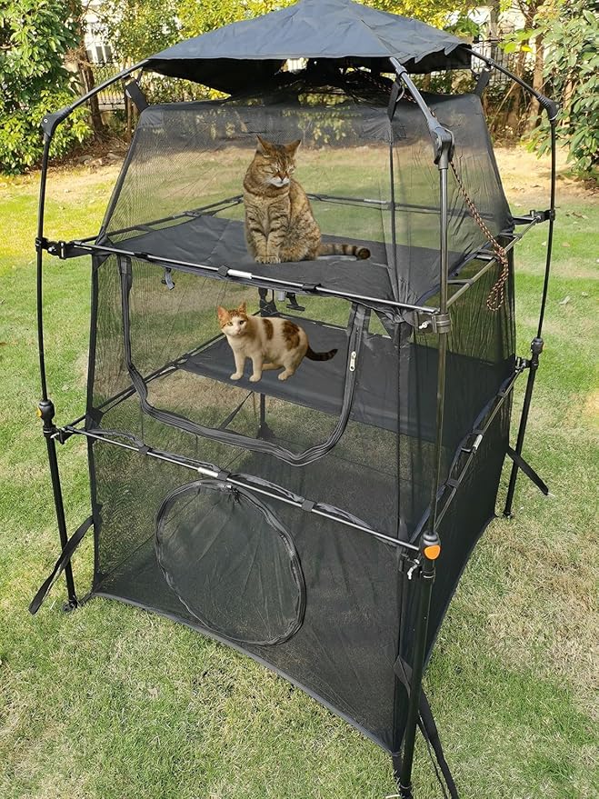Portable Pop Up Pet Cat Tents Enclosures for Outside Patio