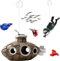 Floating Fish Tank Decoration, LittleCute Retro Submarine AquariumDecoration with Two Float Balls,Resinous Fish Tank Accessorie