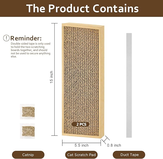 HappyFreeSX Splicing Cat Scratch Pad: Cat Scratchers for Indoor Cats and Kitten, 2 Pack Cat Scratching Pad, Cat Scratcher Cardboard, Cat Scratching Pad, Premium Scratch from Cats, Double-Sided Design