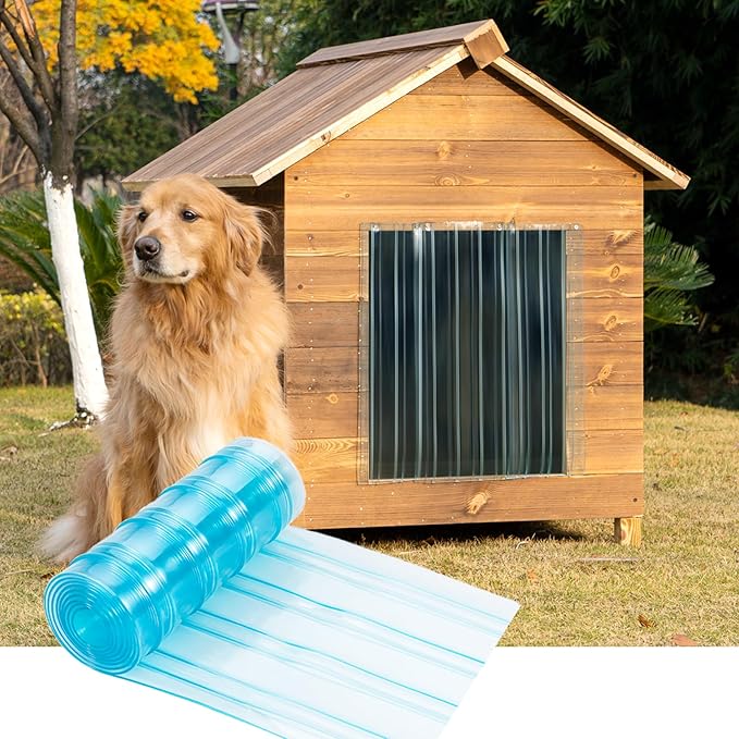 Uross Dog Door Replacement Flaps -5.9 FT x 11.8 in Ruff Weather DIY Cat Doggie Door Replacement Flaps, Vinyl Plastic Door Flap for Dog House, Ideal Large Pet Door Replacement Flap