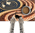 Pet Feedings Mats 20x12 inch Black Cat Design Pet Bowl Placemat Non Slip Mat for Cats Food and Water Indoor Kitty Feeding Station Artistic Cats Meal Mat for Small Pets Kitchen Floor Use
