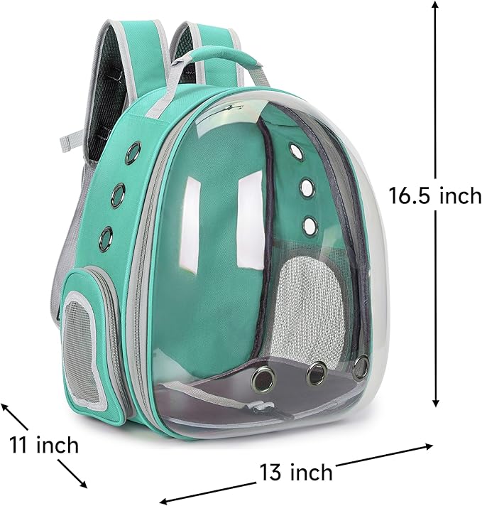 Cat Bubble Backpack Carrier for Small Medium Dogs Cats Carrying Bag, Airline Approved Pet Travel Carrying Bag Dog Hiking Walking Outdoor Backpack (Green)
