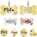 Ultra Joys Custom Personalized Pet ID Tag - Brushed Stainless Steel Bone Tag, Small